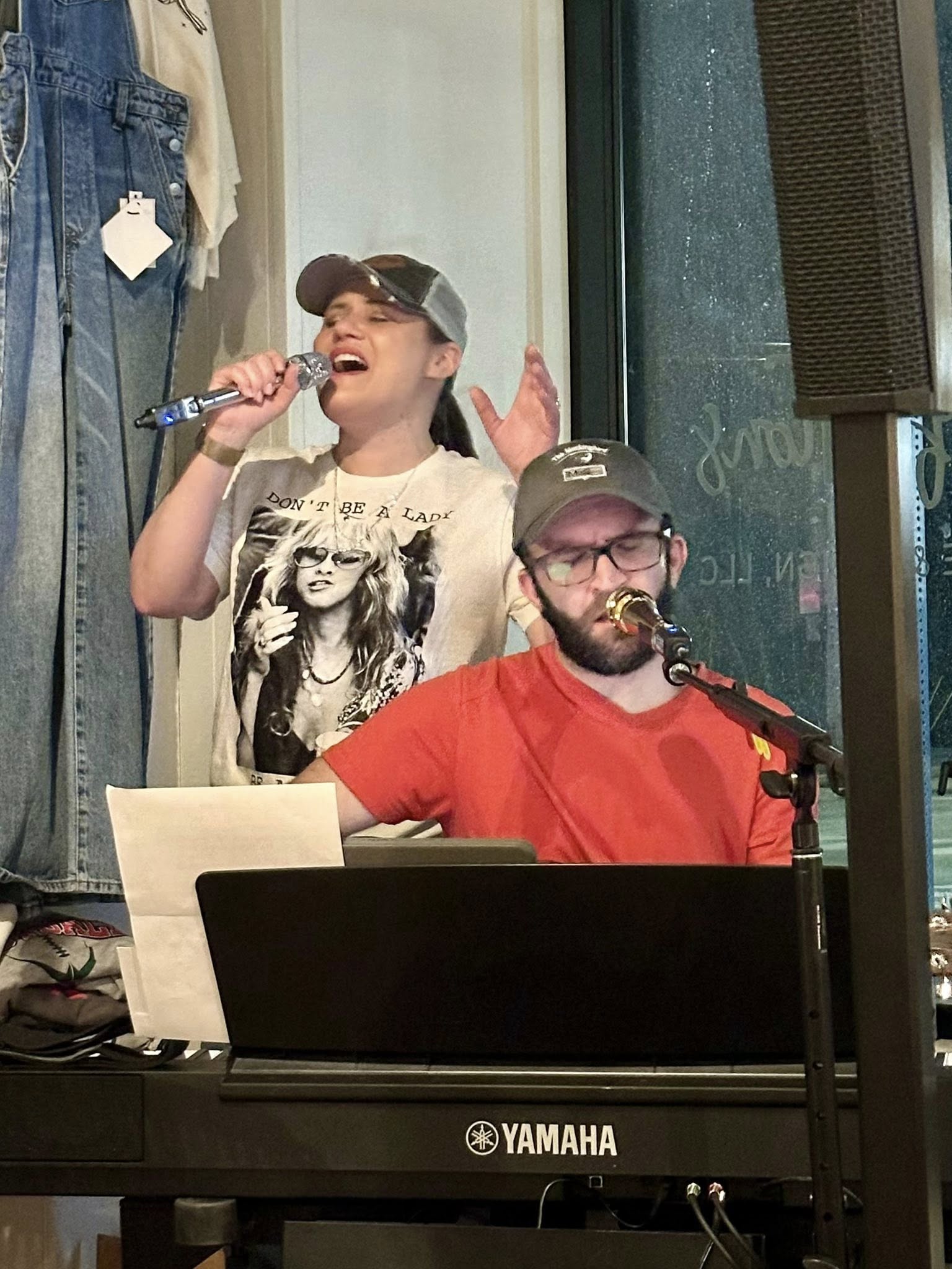 A Change Of Plans performing live with keyboard and lead vocals
